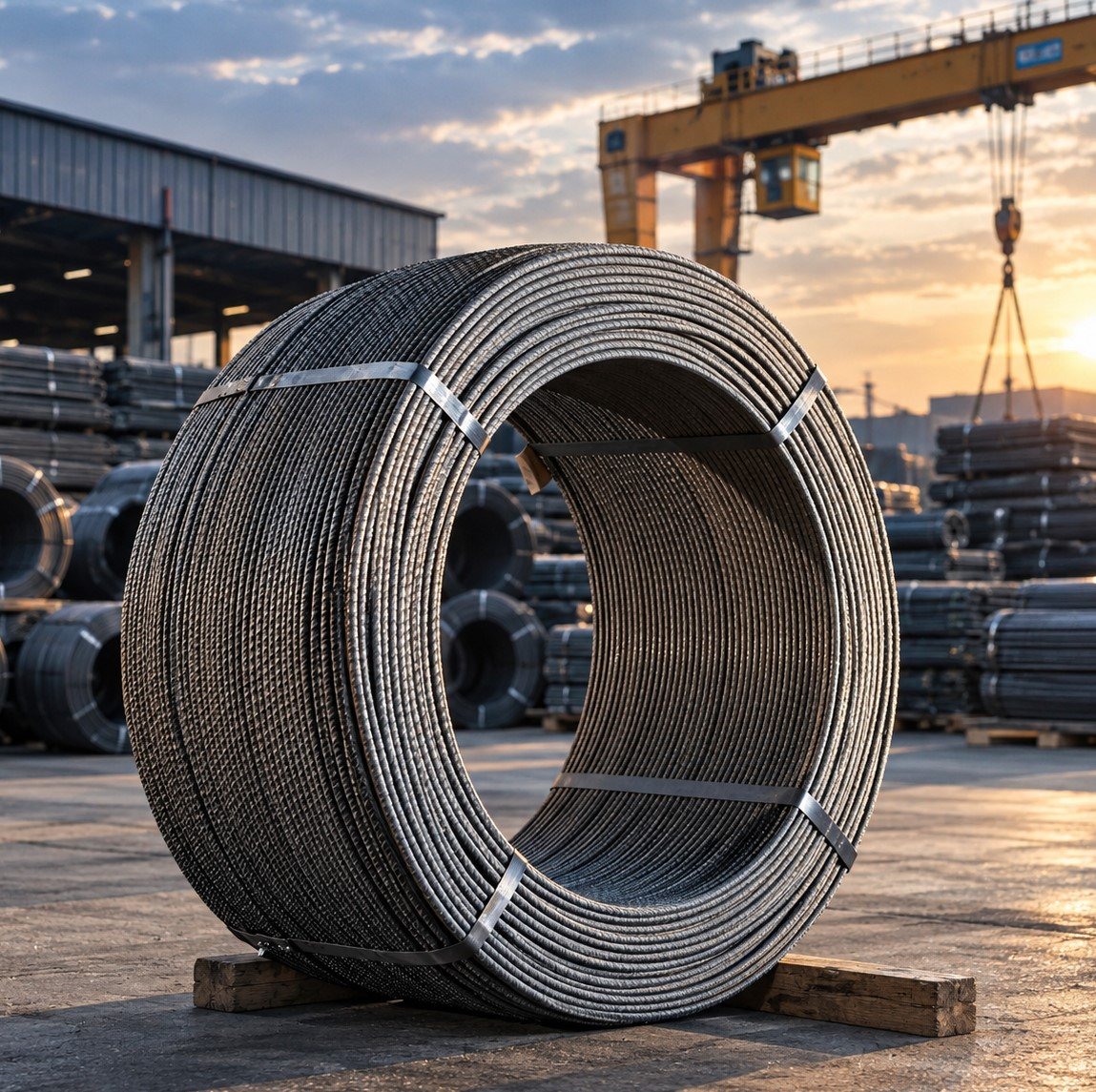 Deformed steel bars in coil